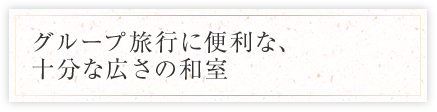 グループ旅行に便利な、十分な広さの和室